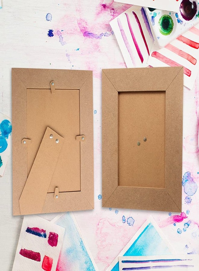 IVEI إطار صور بسيط من خشب MDF معاد تدويره من IVEI - مناسب للأنشطة الفنية - فن الديكوباج (مقاس الصور: 7 بوصات × 5 بوصات) - طقم من قطعتين - Image 2